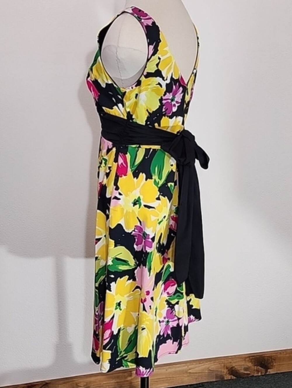 B.Smart Dress Cotton Floral Sleeveless Black Size 8 - Picture 8 of 15